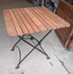 Set of Five Teak Folding Tables with Ten Folding Chairs / Metal Frames / Outdoor