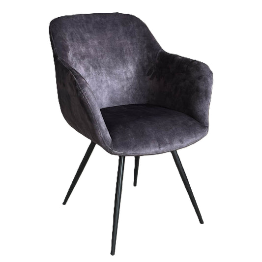 Grey 'vintage velvet' dining chair