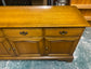 Vintage Stag Minstrel Carved Wooden Sideboard 1960s