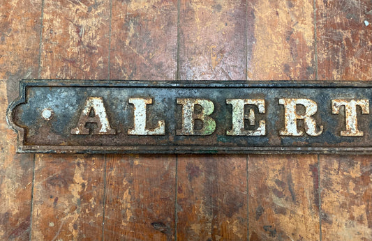 Original cast iron antique street sign 'ALBERT SQ.'