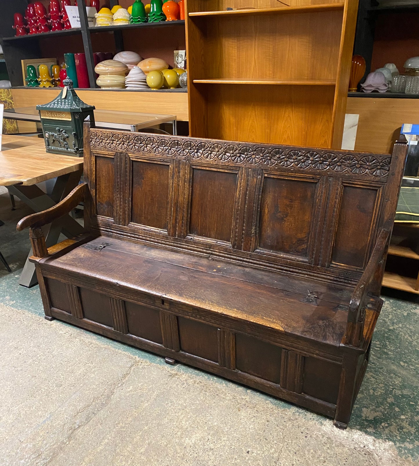 17th Century Oak Monks Bench