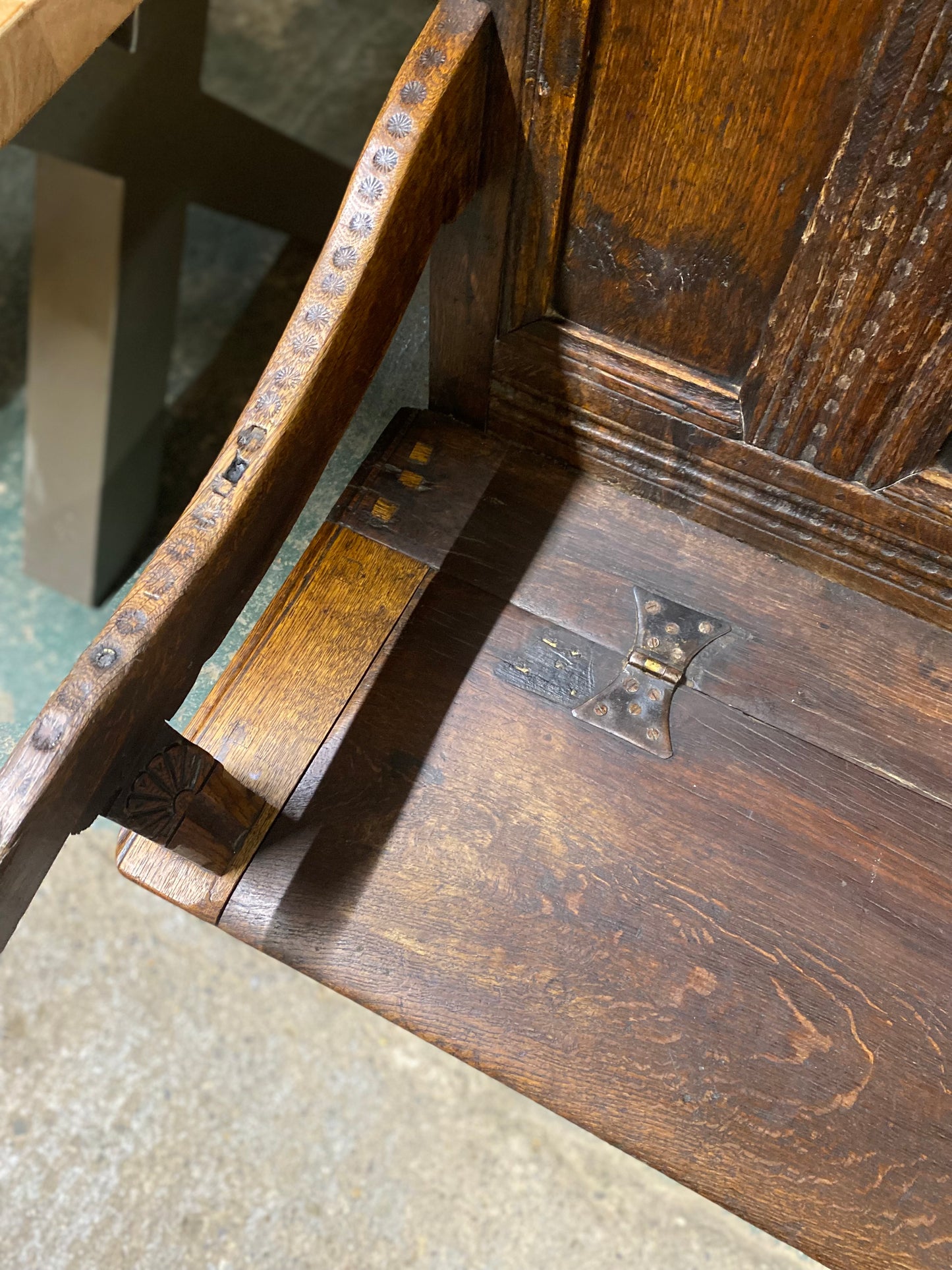 17th Century Oak Monks Bench