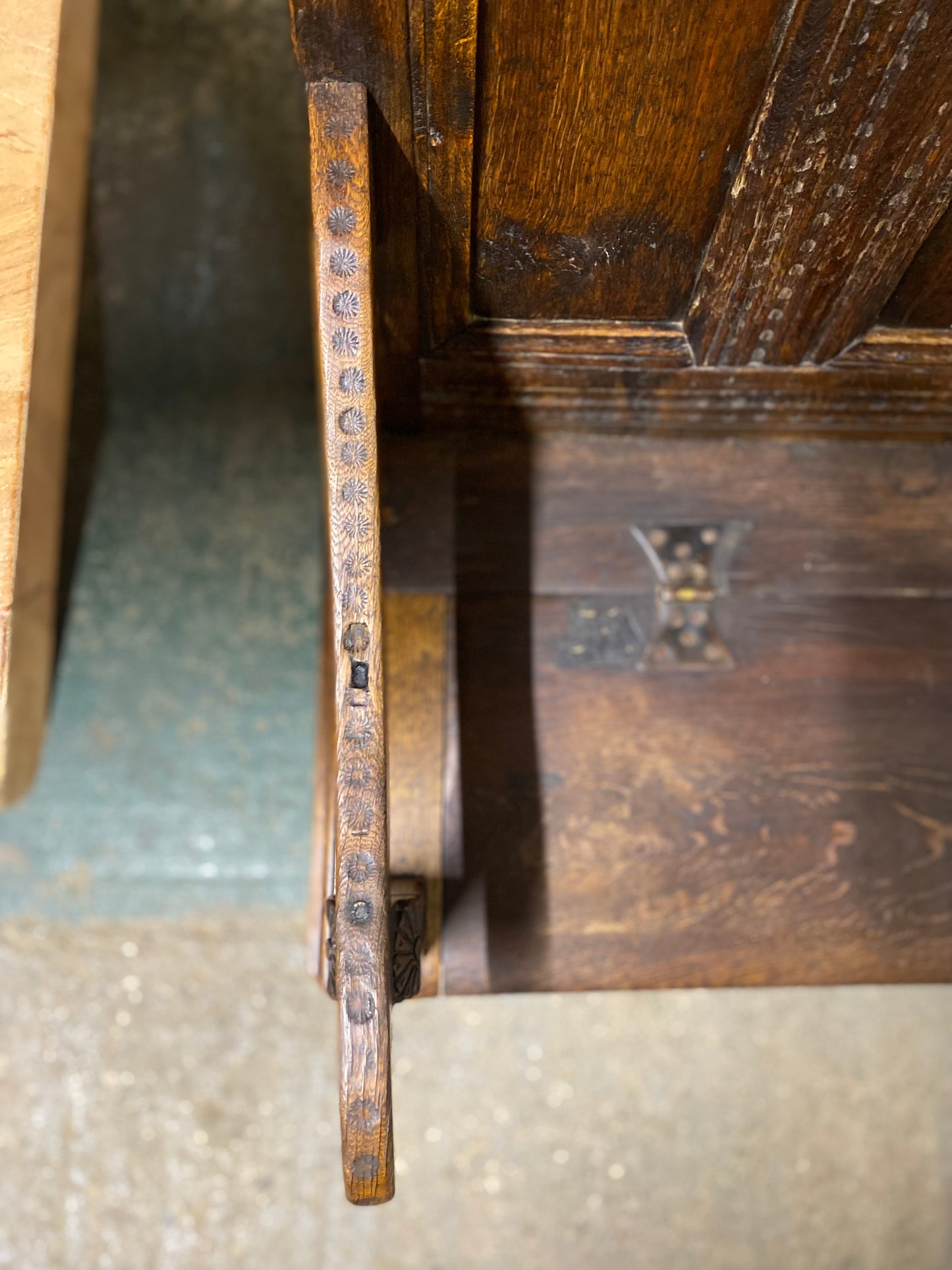 17th Century Oak Monks Bench