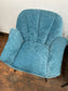 Pair of teal fabric armchairs