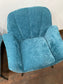 Pair of teal fabric armchairs