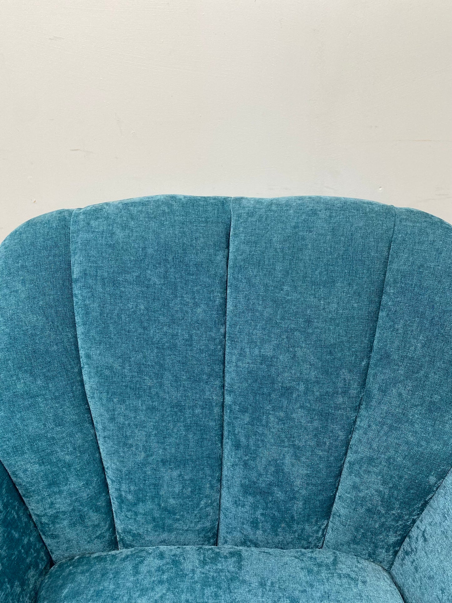 Pair of teal fabric armchairs