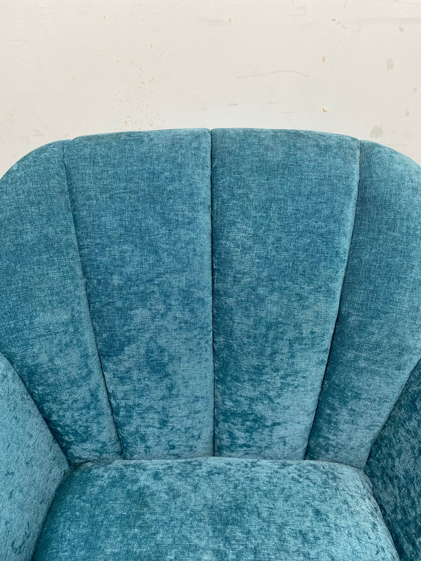 Pair of teal fabric armchairs