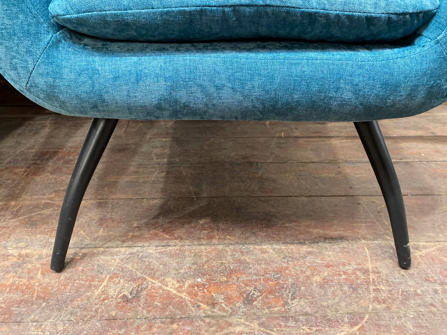 Pair of teal fabric armchairs