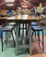 Poseur table & set of 6 bar stools