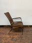 Vintage style reclined leather armchair (brown)