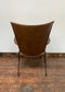 Vintage style reclined leather armchair (brown)