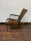 Vintage style reclined leather armchair (brown)