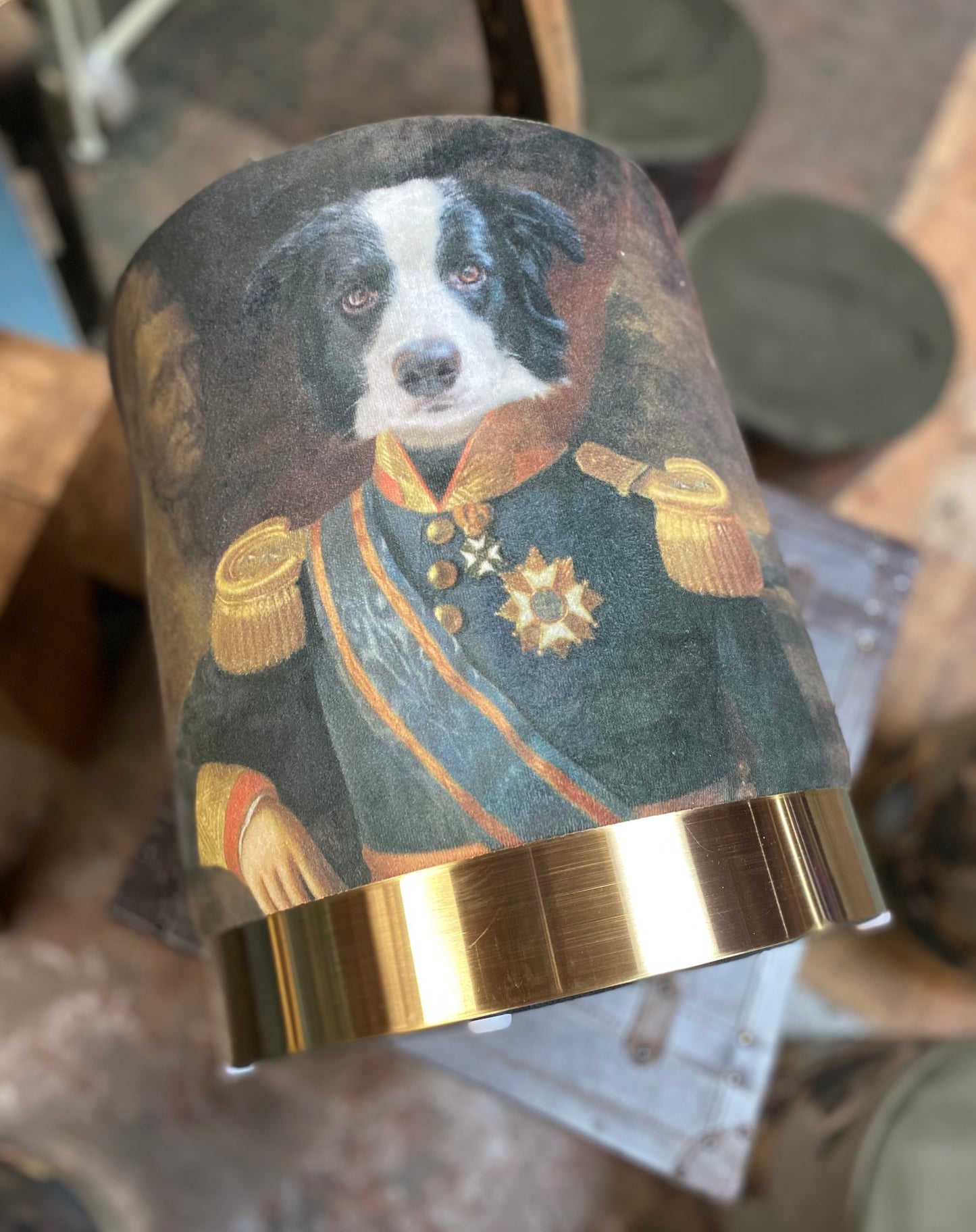 Military dog portrait seat / stool (border collie)