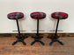 3 tartan bar stools with cast iron bases