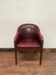 Shabby chic red leather chair