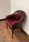 Shabby chic red leather chair