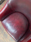 Shabby chic red leather chair