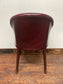 Shabby chic red leather chair